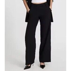 Express Black Mid Rise Trouser Dress Pants Wide Leg Size 11/12